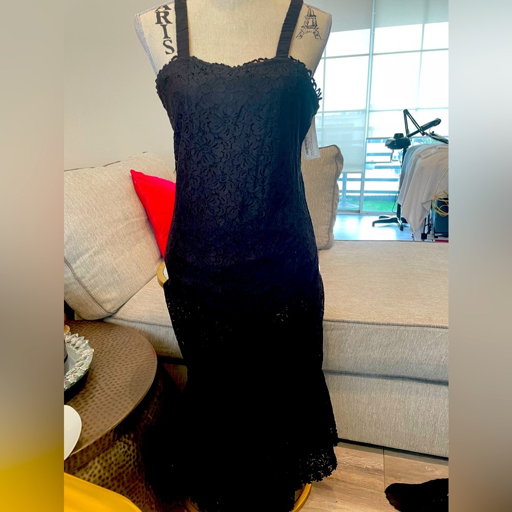 Black lace cocktail dress tall size 8 brand new with tags never worn